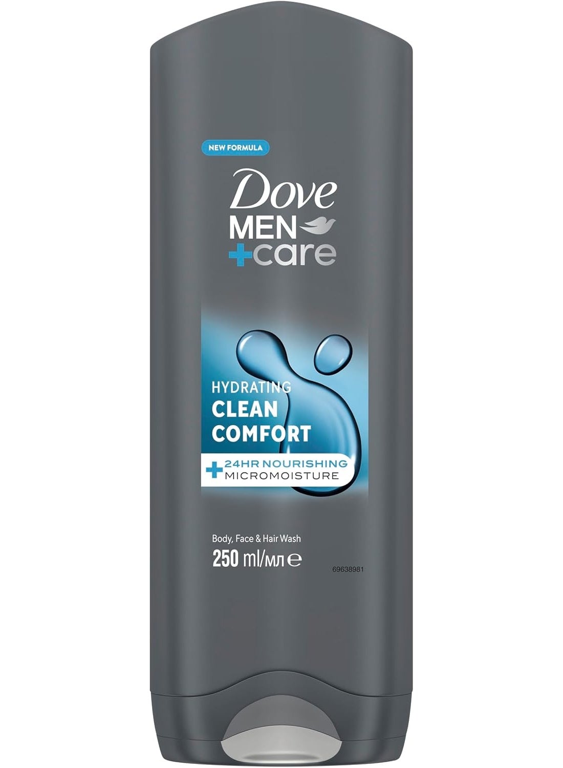 Dove Men Care Hydrating Clean Comfort 3 in 1 Hair Face and Body Wash 250ml